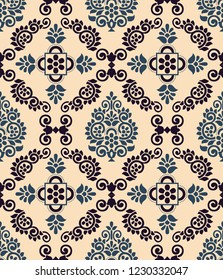 Seamless damask floral pattern