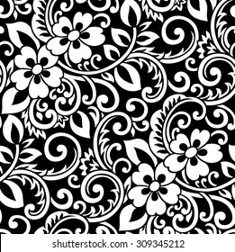 Seamless Damask Floral Pattern Stock Vector (Royalty Free) 309345212 ...