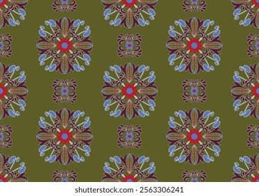 seamless damask floral  pattern design for ceramic tile fabric wallpaper background wrapping art print textile scrapbook paper