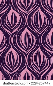 Seamless damask floral pattern with variating organic shapes. Vector. Fully editable