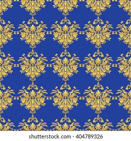 Seamless Damask  flowers ornament Background.  pattern. Abstract arabesque pattern for Greeting card, presentation or wedding invitations. Vector illustration.
