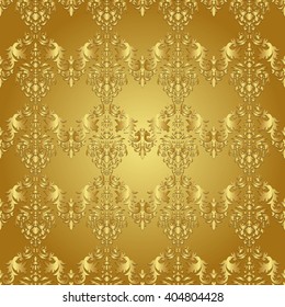 Seamless Damask  flowers ornament Background.  pattern. Abstract arabesque pattern for Greeting card, presentation or wedding invitations. Vector illustration.