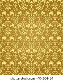 Seamless Damask  flowers ornament Background.  pattern. Abstract arabesque pattern for Greeting card, presentation or wedding invitations. Vector illustration.