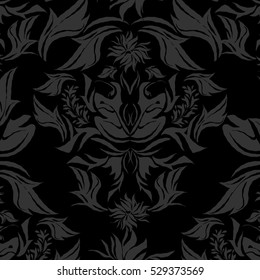 seamless damask flowers pattern