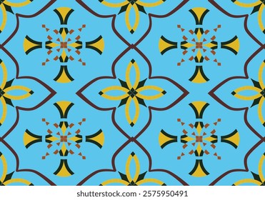 seamless damask geometric floral  pattern design for fabric ceramic tile wallpaper background wrapping art print textile scrapbook paper ornament card curtains mattresses 