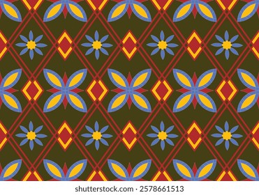 seamless damask geometric floral  pattern design for fabric ceramic tile wallpaper background wrapping art print textile scrapbook paper ornament card curtains mattresses bedspread