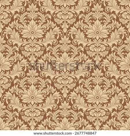seamless damask gold patterns. Rich ornament, old Damascus style gold pattern