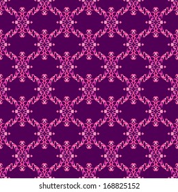 Seamless damask ornament of floral elements.  Royal wallpaper.