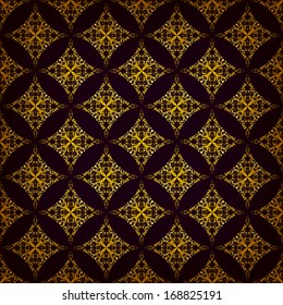 Seamless damask ornament of floral elements.  Royal wallpaper.