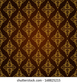 Seamless damask ornament of floral elements.  Royal wallpaper.