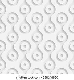 Seamless Damask Pattern. 3d Graphic Design. Vector Background. White Minimal Design