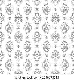 seamless Damask pattern background Decorative in White and Grey 