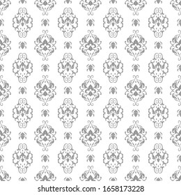 seamless Damask pattern background Decorative in White and Grey 