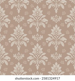 Seamless  damask pattern background. Luxurious classic ornament in baroque style. Golden ornament design for wallpaper, textiles and luxury interior.