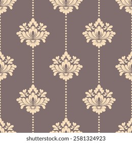 Seamless  damask pattern background. Luxurious classic ornament in baroque style. Golden ornament design for wallpaper, textiles and luxury interior.