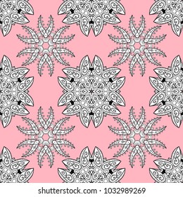 Seamless damask pattern background for wallpaper design in the style of Baroque. Colors pattern on neutral, white and black colors with colors elements. Ornate vector decoration.