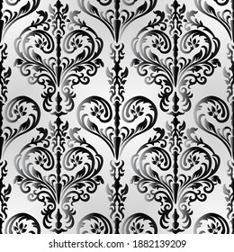 Seamless damask pattern for background or wallpaper design. Damask wallpaper. 