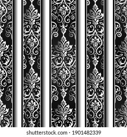 Patrón de damasco sin inconvenientes para el diseño de fondo o de fondo. Papel tapiz de Damask. 