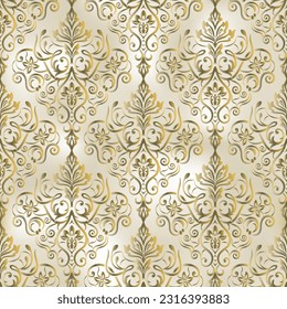 Seamless damask pattern for background or wallpaper design. Damask wallpaper. Seamless oriental pattern. Vector Illustration.