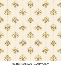 Seamless damask pattern background for wallpaper, textiles and interior decoration. Elegant home decoration.