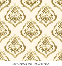 Seamless damask pattern background for wallpaper, textiles and interior decoration. Elegant home decoration.