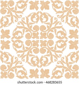 Seamless damask pattern background for wallpaper design in the style of Baroque.