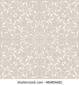 Seamless damask pattern in  beige. Endless pattern can be used for ceramic tile, wallpaper, linoleum, web page background.