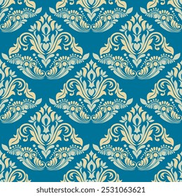 Patrón de damasco sin costuras con un diseño floral clásico. Patrones de bordado africanos, paisley, boho, ikat floral, diseños florales étnicos, ikat sari, patrones ikat y patrones étnicos.