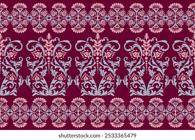 Seamless damask pattern with a classic floral design.African embroidery patterns, paisley, boho, floral ikat, ethnic floral designs, ikat sari, ikat patterns and ethnic patterns.