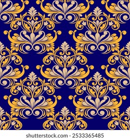 Seamless damask pattern with a classic floral design.African embroidery patterns, paisley, boho, floral ikat, ethnic floral designs, ikat sari, ikat patterns and ethnic patterns.