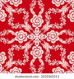 Seamless damask pattern with a classic floral design.African embroidery patterns, paisley, boho, floral ikat, ethnic floral designs, ikat sari, ikat patterns and ethnic patterns.