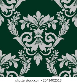 Patrón de damasco sin costuras con un diseño floral clásico. Patrones de bordado africanos, paisley, boho, ikat floral, diseños florales étnicos, ikat sari, patrones ikat y patrones étnicos.