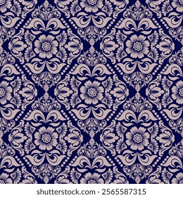 Seamless damask pattern with a classic floral design.African embroidery patterns, paisley, boho, floral ikat, ethnic floral designs, ikat sari, ikat patterns and ethnic patterns.