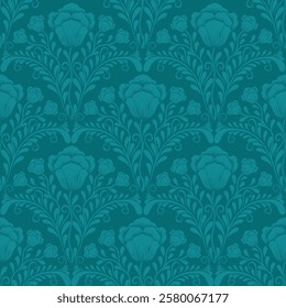 Seamless damask pattern with a classic floral design.African embroidery patterns, paisley, boho, floral ikat, ethnic floral designs, ikat sari, ikat patterns and ethnic patterns.