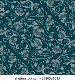 Seamless damask pattern with a classic floral design.African embroidery patterns, paisley, boho, floral ikat, ethnic floral designs, ikat sari, ikat patterns and ethnic patterns.