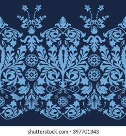 Seamless damask pattern, classic wallpaper, background