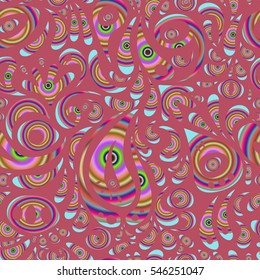 Seamless damask pattern, classic wallpaper, pink background. Ornamental border. Vector seamless pattern.