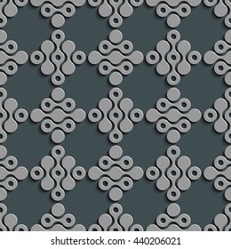 Nahtloses Damast-Muster. gebogener Formen-Hintergrund. Graue reguläre Textur