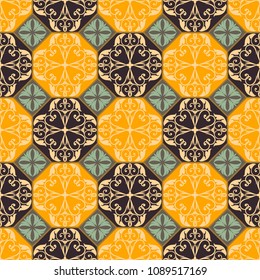 Seamless damask pattern. Endless pattern can be used for ceramic tile, wallpaper, linoleum, web page background 