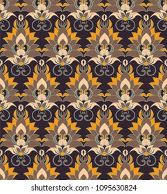 Seamless damask pattern. Endless pattern can be used for ceramic tile, wallpaper, linoleum, web page background 