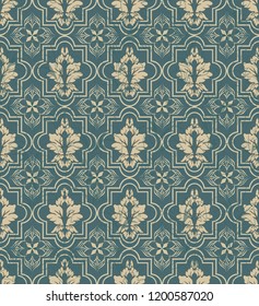 Seamless damask pattern. Endless pattern can be used for ceramic tile, wallpaper, linoleum, web page background 