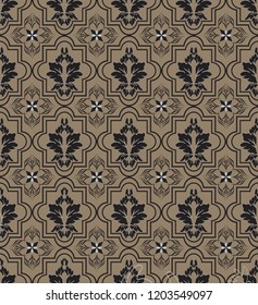 Seamless damask pattern. Endless pattern can be used for ceramic tile, wallpaper, linoleum, web page background 