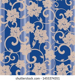 Seamless damask pattern. Endless pattern can be used for ceramic tile, wallpaper, linoleum, web page background 