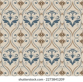 Seamless damask pattern. Endless pattern can be used for ceramic tile, wallpaper, linoleum, web page background 
