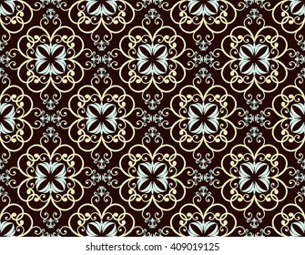 Seamless damask pattern. Endless pattern can be used for ceramic tile, wallpaper, linoleum, web page background