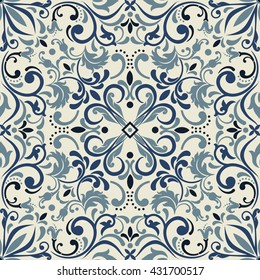 Seamless damask pattern. Endless pattern can be used for ceramic tile, wallpaper, linoleum, web page background.