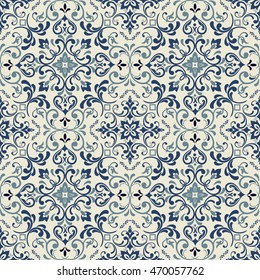 Seamless damask pattern. Endless pattern can be used for ceramic tile, wallpaper, linoleum, web page background.