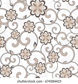Seamless damask pattern. Endless pattern can be used for ceramic tile, wallpaper, web page background.