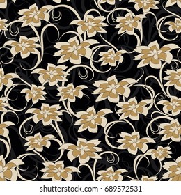 Seamless damask pattern. Endless pattern can be used for ceramic tile, wallpaper, web page background.