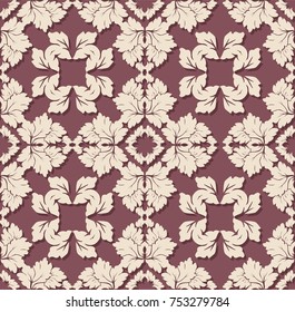 Seamless damask pattern. Endless pattern can be used for ceramic tile, wallpaper, linoleum, web page background 
